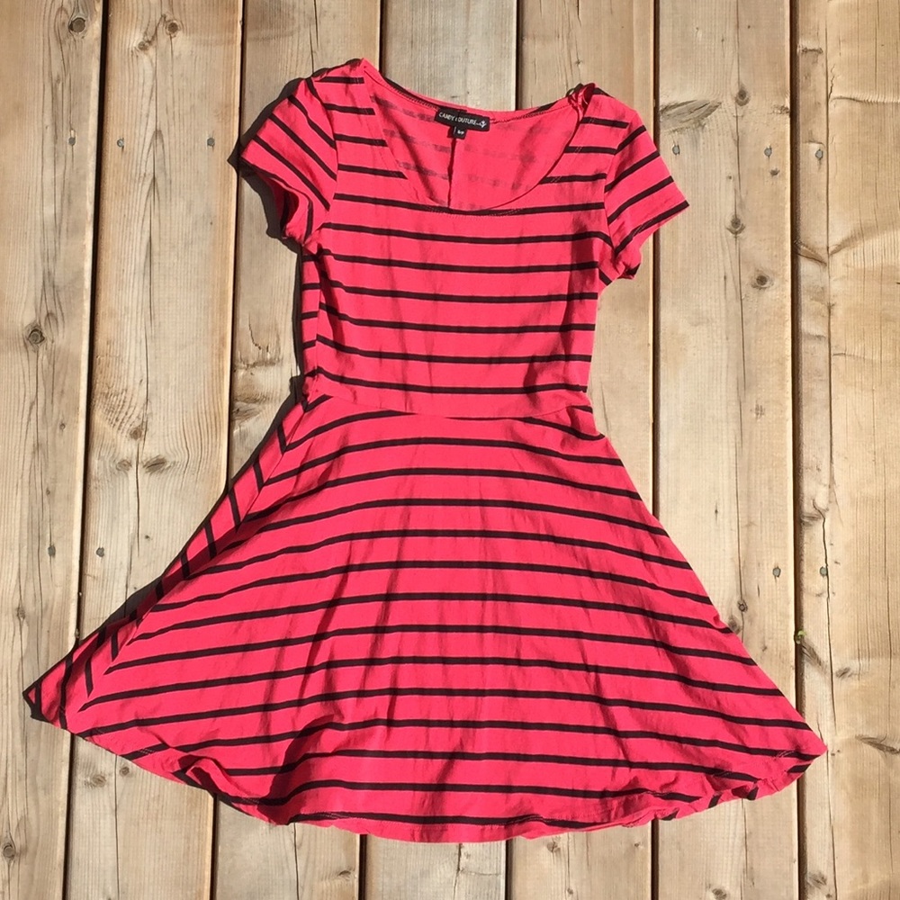 ☀️2 for 10☀️ Pink and Black Striped Dress